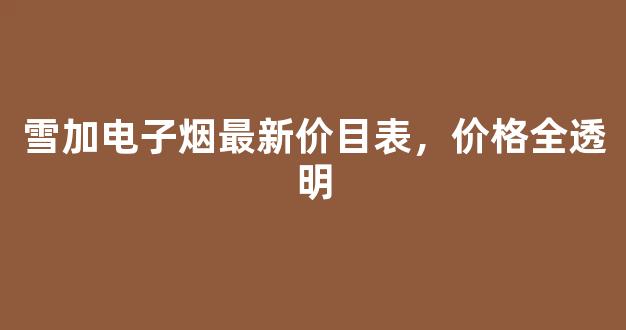 雪加电子烟最新价目表，价格全透明