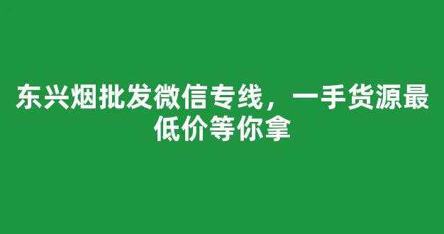 东兴烟批发微信专线，一手货源最低价等你拿