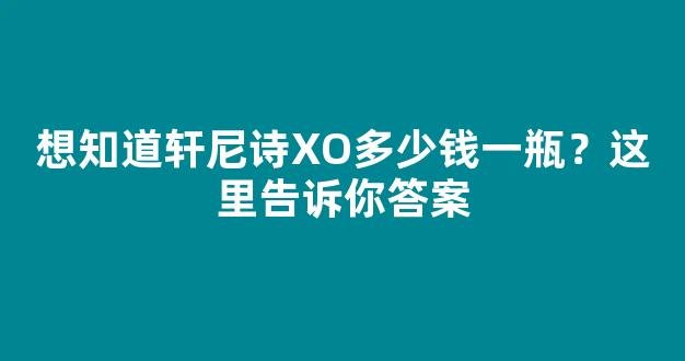 想知道轩尼诗XO多少钱一瓶？这里告诉你答案