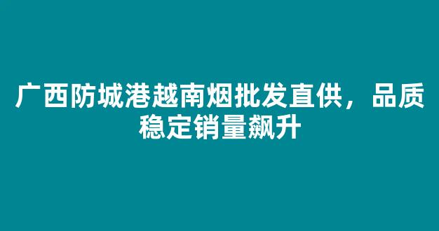 广西防城港越南烟批发直供，品质稳定销量飙升